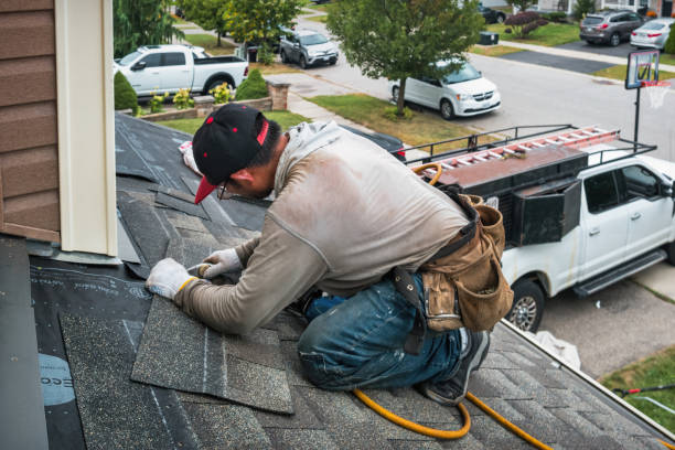 Professional Roof Inspection technician working in Hasbrouck Heights, NJ